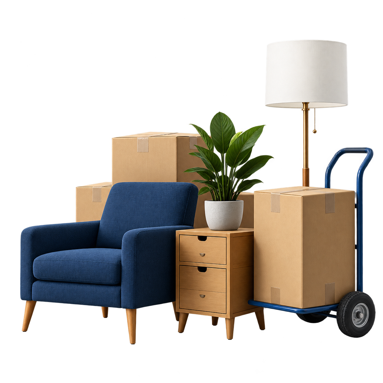 Small move with compact moving truck and furniture